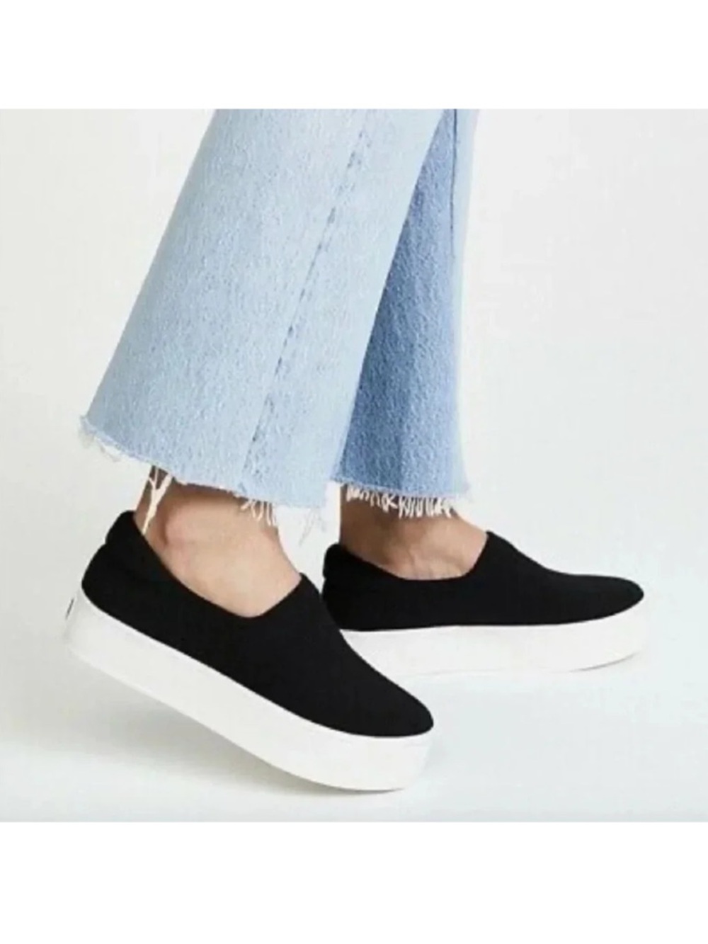 Opening Ceremony Cici Black/White Platform Slip-On Sneakers
